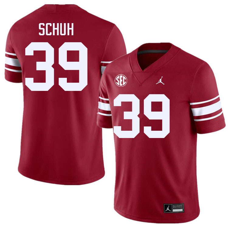 #39 Peter Schuh Oklahoma Sooners 2024 SEC Conference College Football Jerseys-Throwback